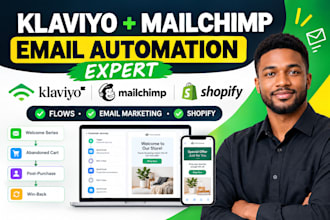 setup klaviyo flow, mailchimp email automation, shopify email marketing