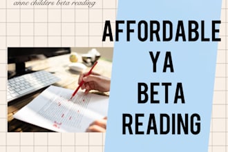 beta read your ya novel and provide a reader report