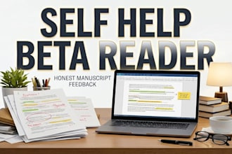 beta read your self help book and provide honest manuscript feedback