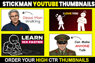 design stick figure and stickman style youtube thumbnails