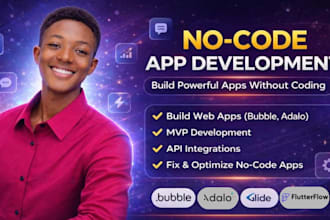 build a custom no code app, web app using bubble, glide, softr, adalo