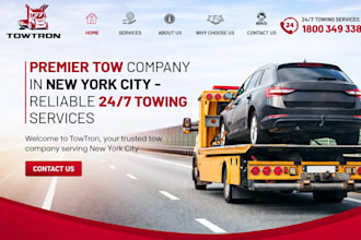 design towing website, courier website, logistics, trucking wordpress website