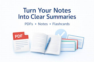 turn your notes or pdfs into summaries and flashcards