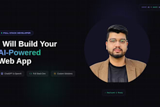 build a custom ai powered web app and full stack development