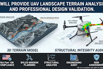 provide uav landscape terrain analysis and professional design validation