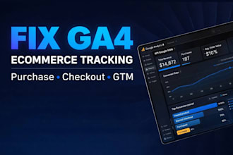 fix ga4 ecommerce tracking, GTM and conversions