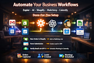 set up zapier automation shopify mailchimp calendly openai ai workflows gpt
