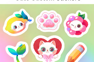 draw cute kawaii sticker design