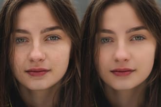 do high end beauty skin and portrait photo retouching