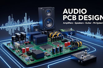 design audio amplifier pcb for speakers, pa, radio, tvs, guitar, dj mixers