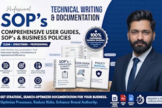 write technical user manuals, sops, and instruction guides