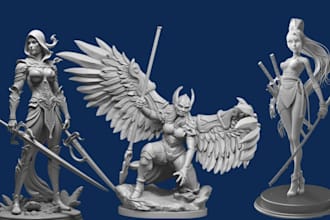 sculpt a high quality 3d anime human character for 3d printing