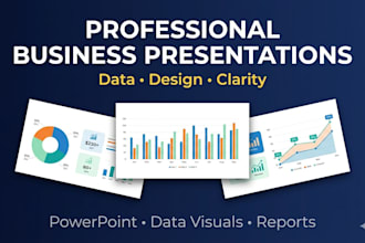 create a professional business powerpoint presentation with data visuals