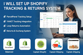 setup shopify parcelwill yanet loop return and exchange captain shipping website