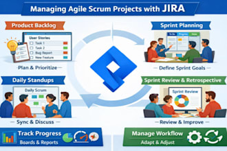 set up jira and help you manage agile scrum projects effectively