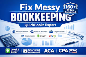clean up and fix messy quickbooks bookkeeping for businesses