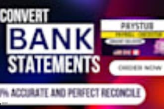 reconcile bank statement PDF to editable format