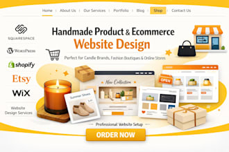 squarespace handmade product candle brand ecommerce fashion boutique website wix
