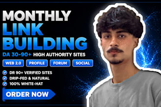 provide monthly white hat seo backlinks for website authority