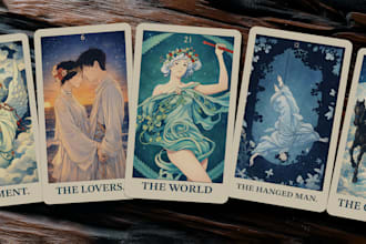 design a professional tarot or oracle deck with cohesive theme