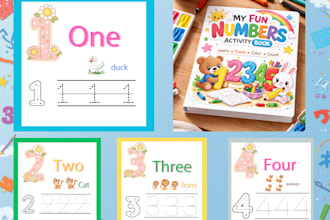 design colorful number book for kids