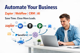 integrate zapier webflow typeform pipedrive calendly openai sendgrid bots