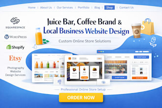 squarespace juice bar coffee brand online store product local business website