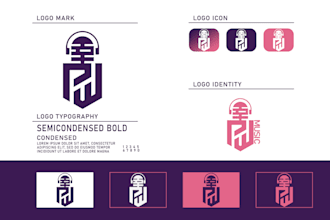 create a social media logo kit with icons and brand assets