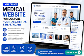built medical website like hospital, dental,healhcare