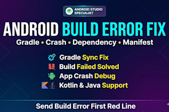 fix android studio gradle build errors and app crashes