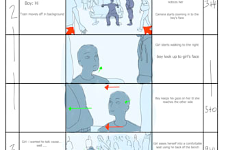 create cinematic storyboard illustration for your animation