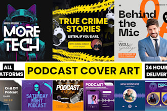 design a professional podcast cover art for spotify and apple podcasts