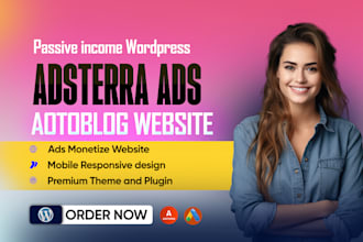 build an autoblog website with adsterra ads SEO optimization and fast loading