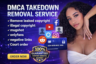 remove leaked onlyfans mugshot negative links bad article fb ig yt under dmca