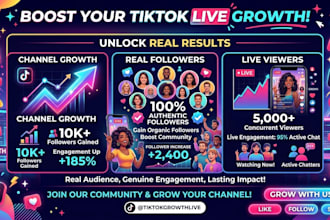 do organic tik tok streaming channel campaign to grow followers live viewers