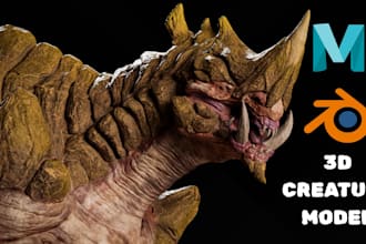 sculpt 3d creature model monster dragon alien fantasy beast rigged for game