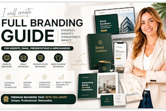 create a full branding guide for website, email, presentations and merchandise