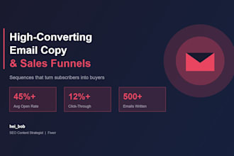 write high converting email copy sequences and sales funnels