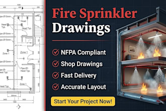 ca, tx, nc, sc, fire sprinkler system drawings, shop drawings, fire plans, nfpa