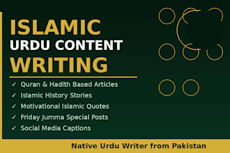 write islamic urdu content for your social media pages and channels