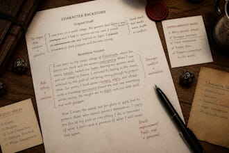 rewrite ttrpg dnd rpg character backstory, lore, realism and dialogue polish
