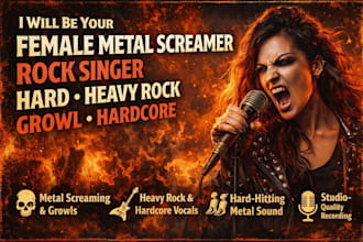 be your female metal screamer, rock singer, hard, heavy rock, growl, hardcore