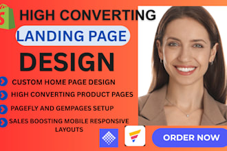design a high converting shopify pagefly landing page, product page,cro UI UX