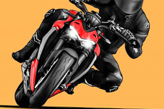 craft custom electric bike illustrations for your brand or product page