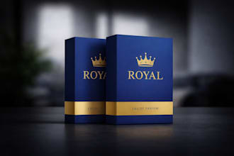 create luxury cosmetic box label design, 3d packaging visualization for amazon
