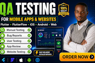 perform mobile app QA testing for android and ios with bug reports