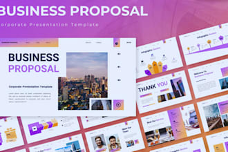 design corporate powerpoint business presentation company profile exec slides