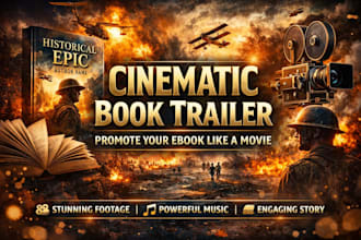 create a cinematic video trailer for your ebook historical or christian book