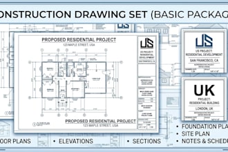 design architectural construction drawings and plan set