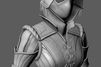 do 3d cosplay props, helmets, armor, printable stl file 3d model and rendering